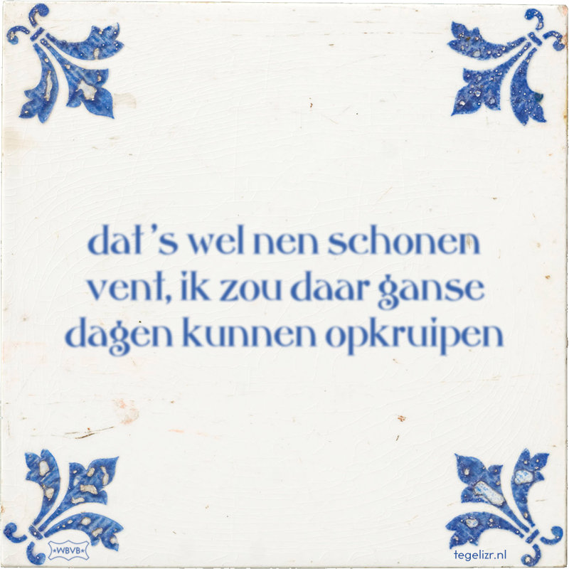 dat 's wel nen schonen vent, ik zou daar ganse dagen kunnen opkruipen - Online tegeltjes bakken