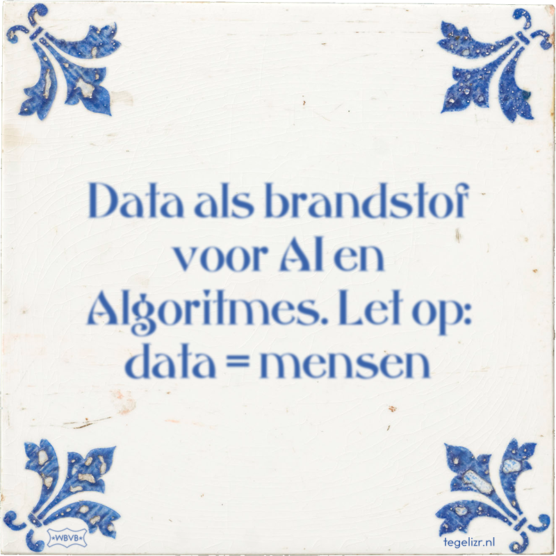 Data als brandstof voor AI en Algoritmes. Let op: data = mensen - Online tegeltjes bakken