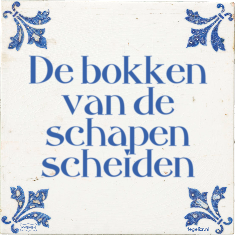 De bokken van de schapen scheiden - Online tegeltjes bakken