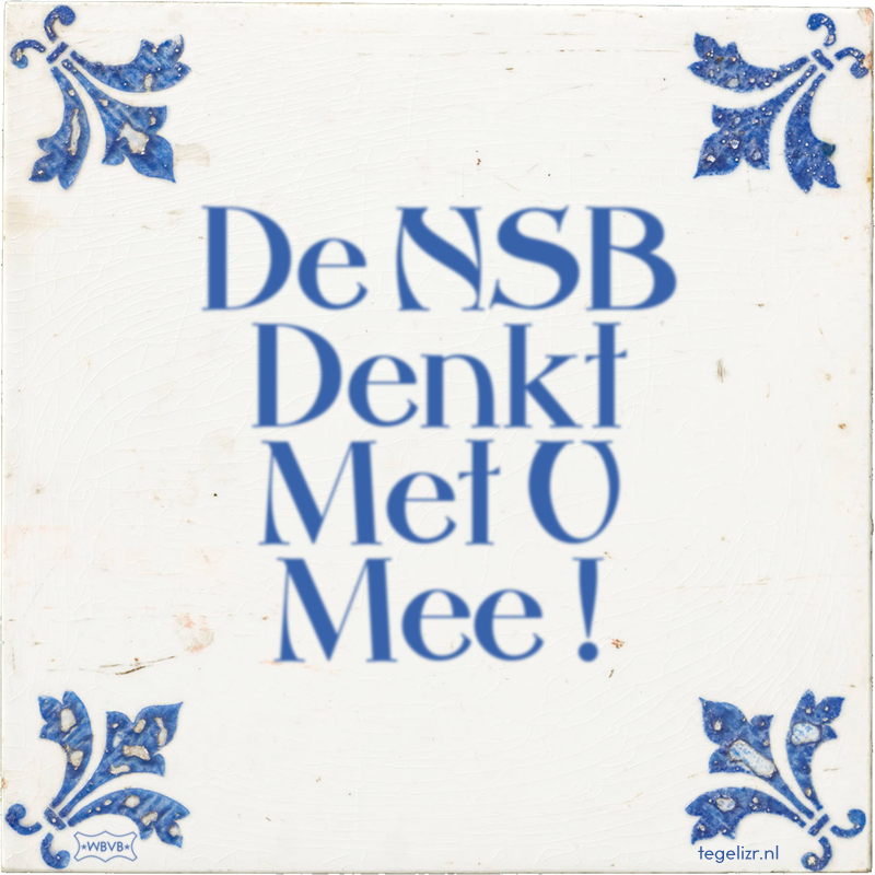 De NSB Denkt Met U Mee ! - Online tegeltjes bakken