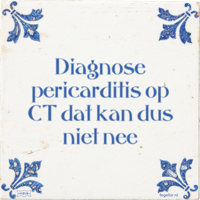 Diagnose pericarditis op CT dat kan dus niet nee - Online tegeltjes bakken