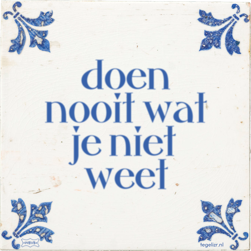 doen nooit wat je niet weet - Online tegeltjes bakken