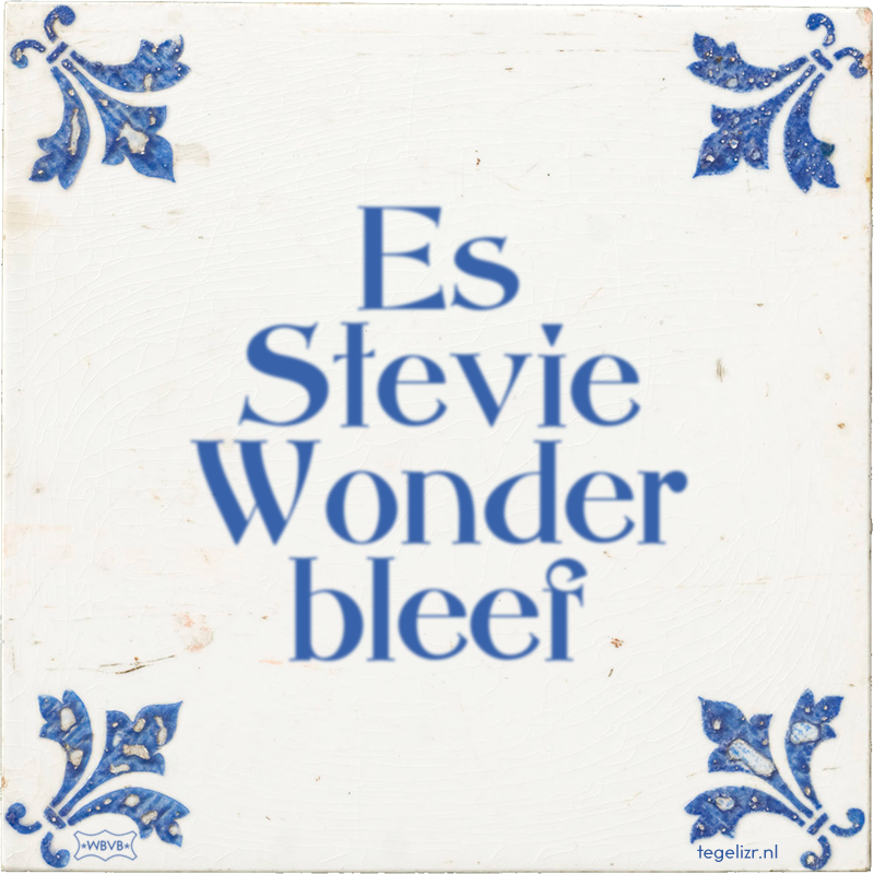 Es Stevie Wonder bleef - Online tegeltjes bakken