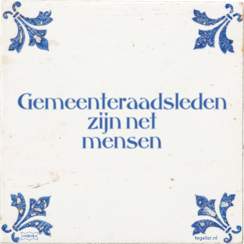 Gemeenteraadsleden zijn net mensen - Online tegeltjes bakken