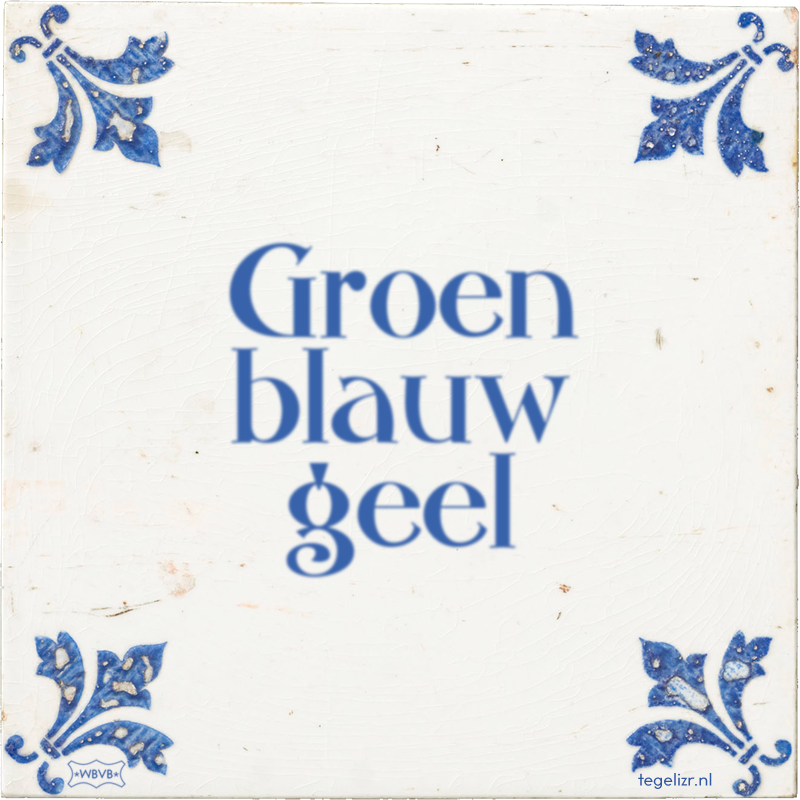 Groen blauw geel - Online tegeltjes bakken