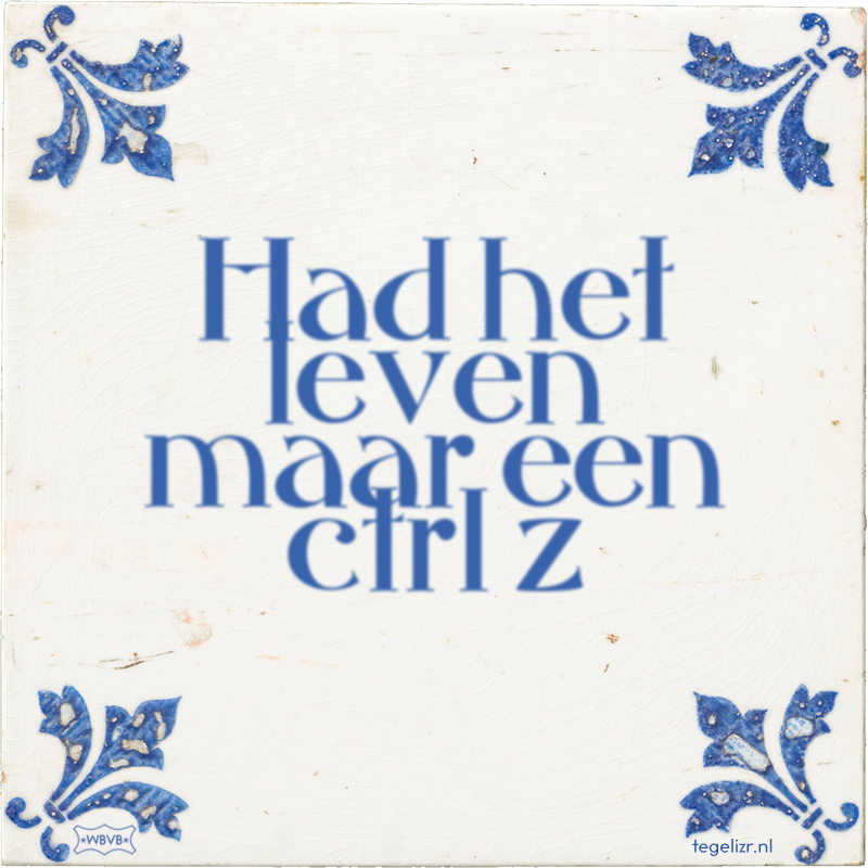 Had het leven maar een ctrl z - Online tegeltjes bakken