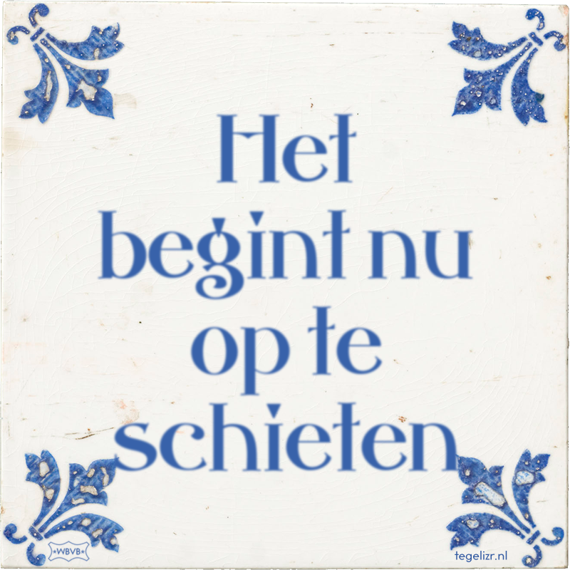 Het begint nu op te schieten - Online tegeltjes bakken