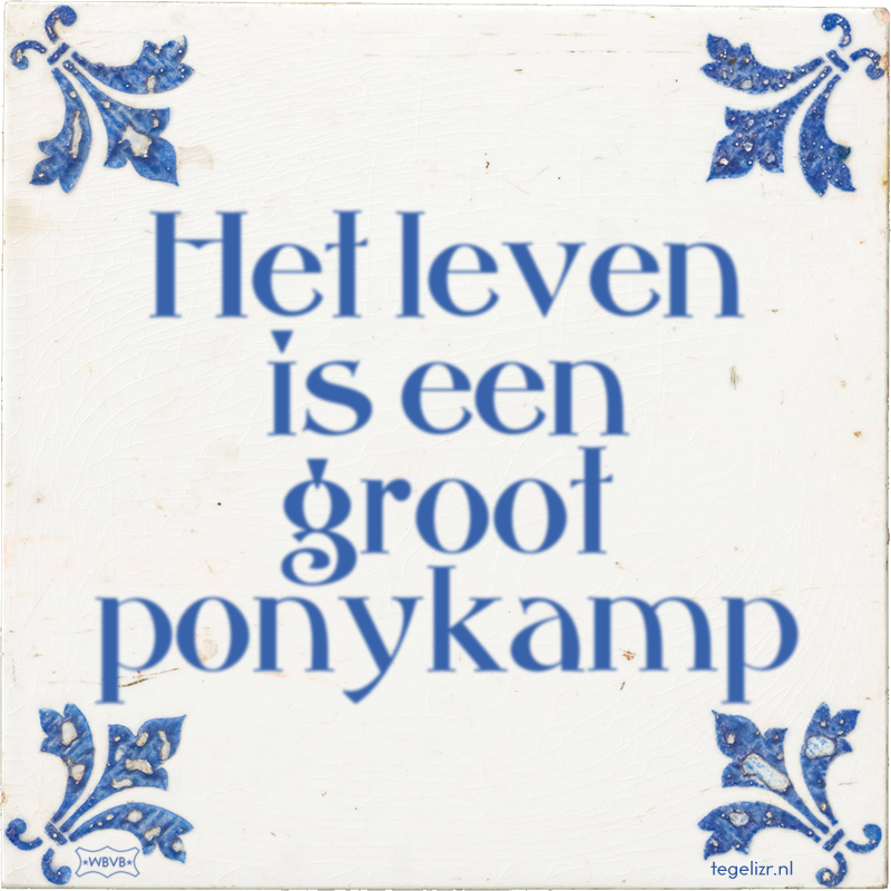 Het leven is een groot ponykamp - Online tegeltjes bakken