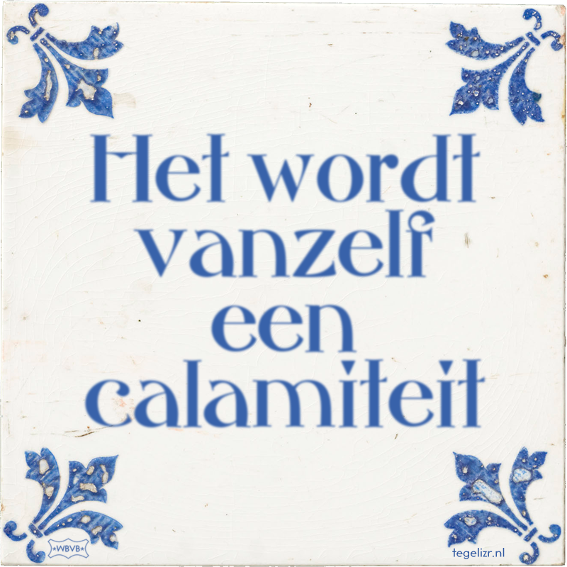 Het wordt vanzelf een calamiteit - Online tegeltjes bakken