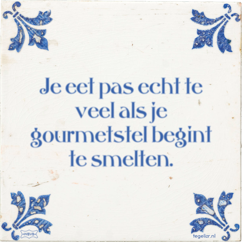 Je eet pas echt te veel als je gourmetstel begint te smelten. - Online tegeltjes bakken