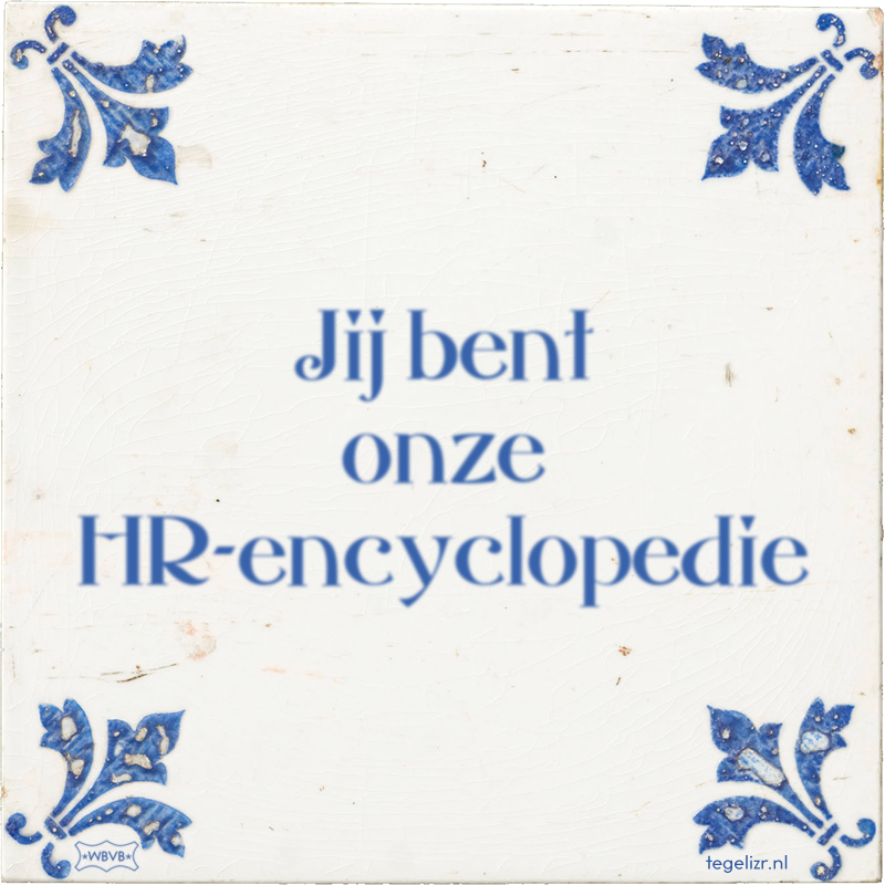 Jij bent onze HR-encyclopedie - Online tegeltjes bakken