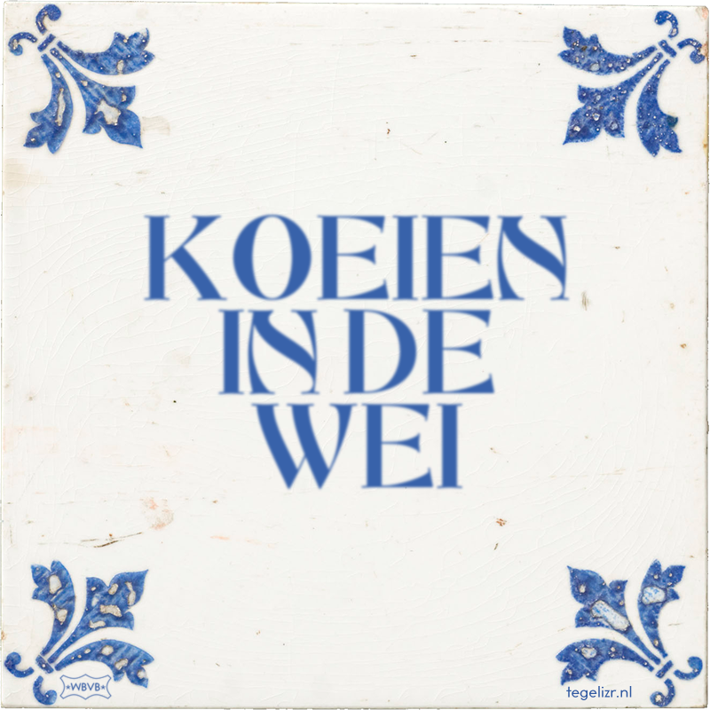 KOEIEN IN DE WEI - Online tegeltjes bakken