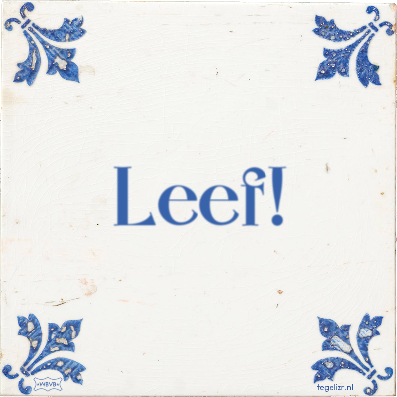 Leef! - Online tegeltjes bakken
