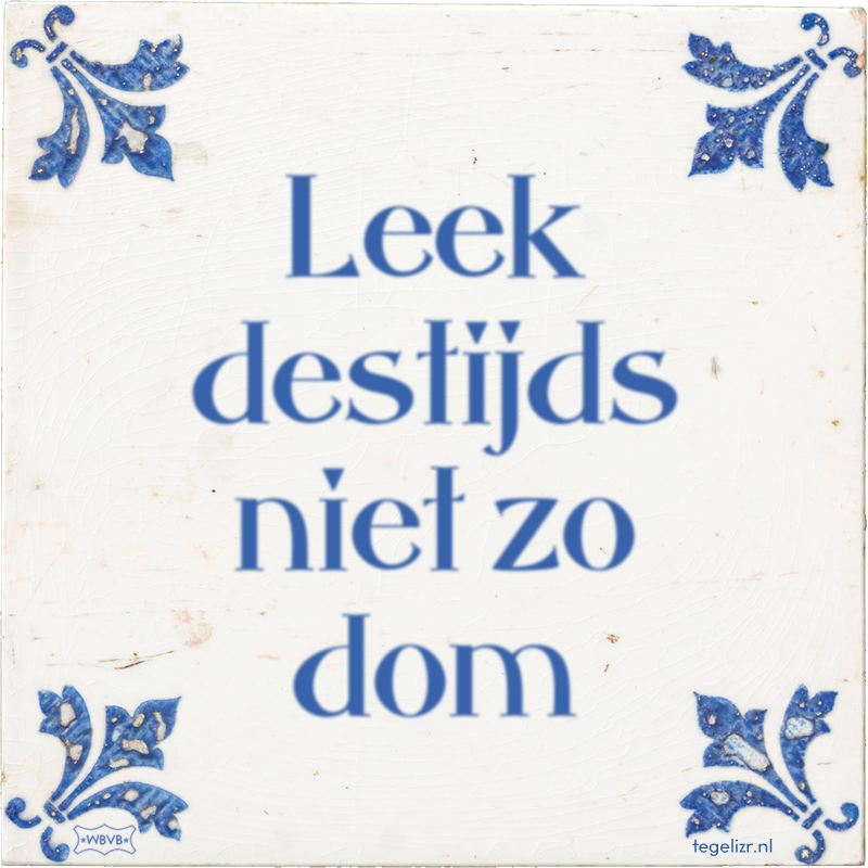 Leek destijds niet zo dom - Online tegeltjes bakken