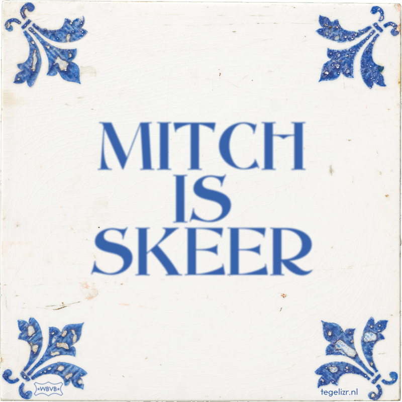 MITCH IS SKEER - Online tegeltjes bakken