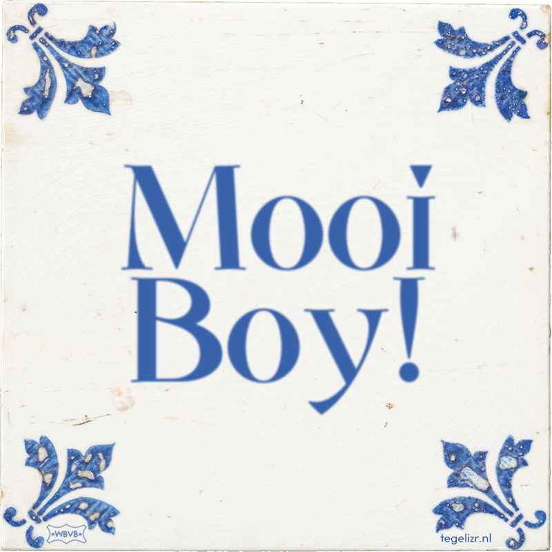 Mooi Boy! - Online tegeltjes bakken