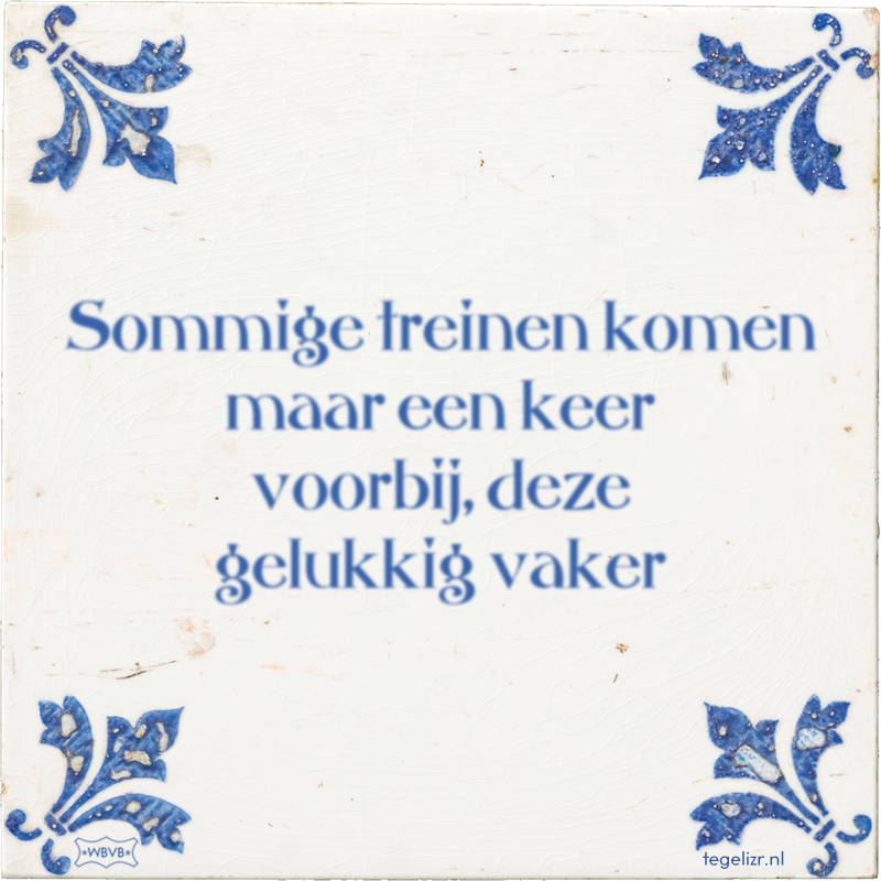 Sommige treinen komen maar een keer voorbij, deze gelukkig vaker - Online tegeltjes bakken