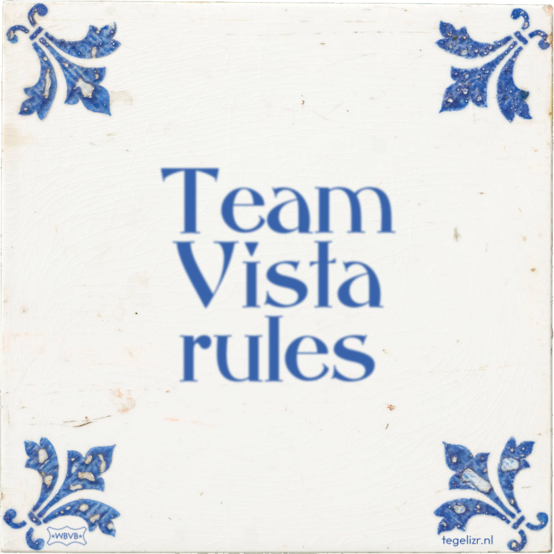 Team Vista rules - Online tegeltjes bakken