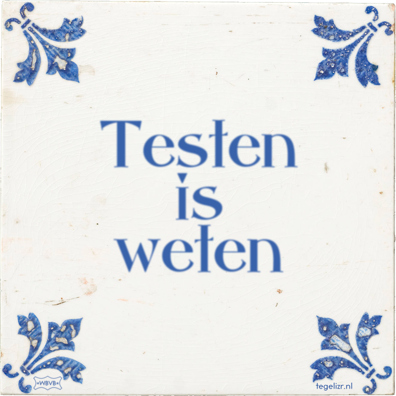 Testen is weten - Online tegeltjes bakken