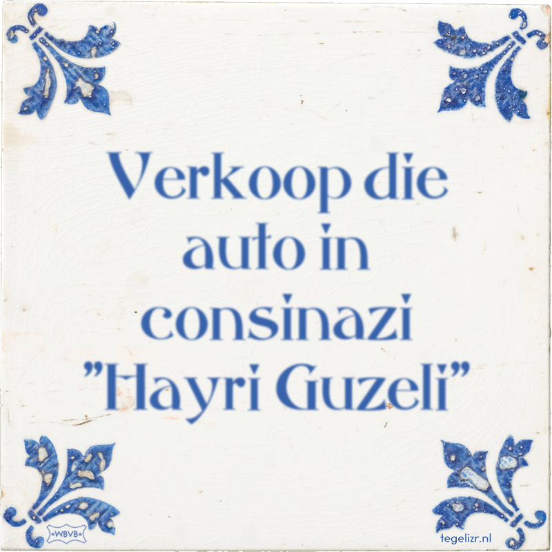 Verkoop die auto in consinazi 