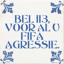 BEL 113, VOOR AL U FIFA AGRESSIE. - 6 keer bekeken