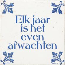 Elk jaar is het even afwachten - 1 keer bekeken