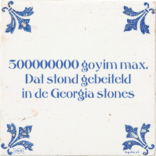 500000000 goyim max. Dat stond gebeiteld in de Georgia stones - 1 keer bekeken