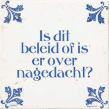 Is dit beleid of is er over nagedacht? - 7 keer bekeken